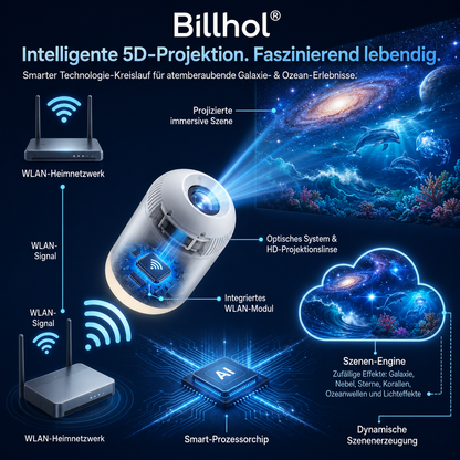 Billhol® Nachtlicht-Projektor – Intelligenter holografischer Sternprojektor🐦‍🔥